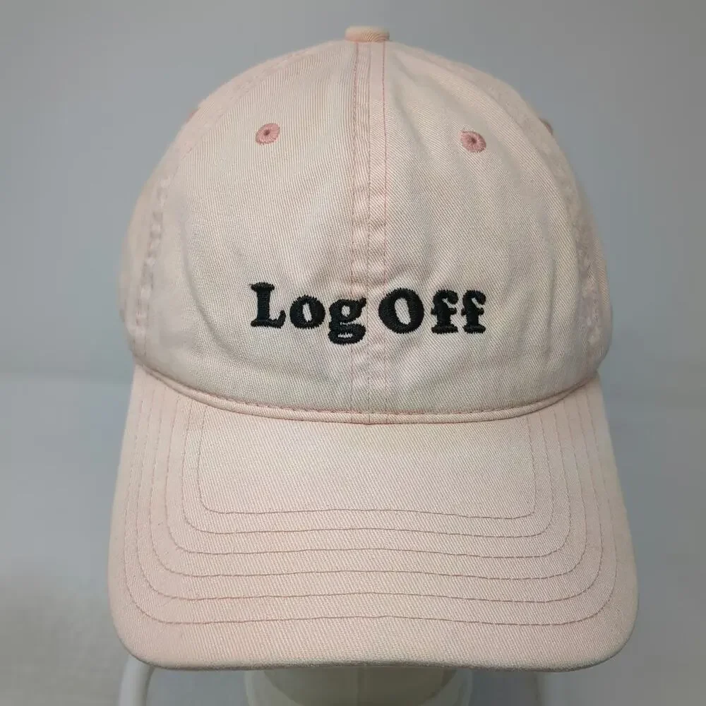 Aeropostale Baseball Cap Pink One Size Log Off Embroidered Cotton Slideback Hat